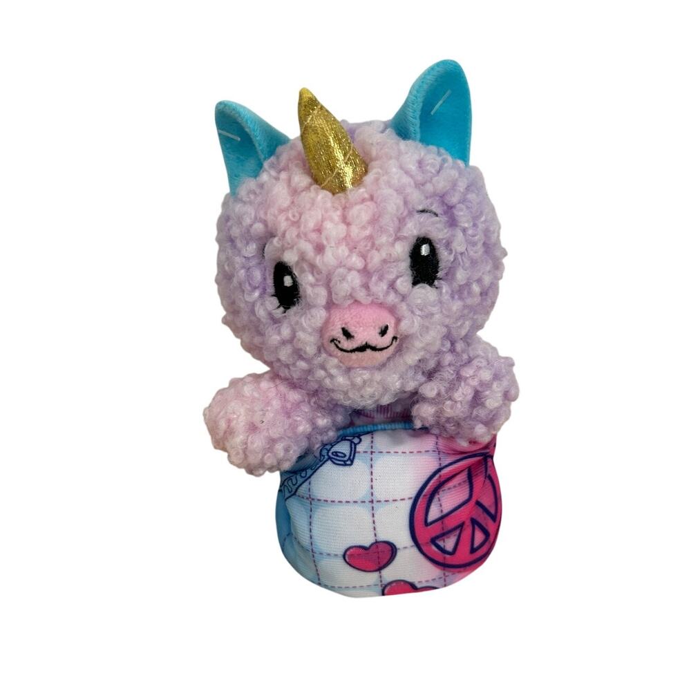 Pikmi Pops Peace Unicorn Plush Toy 2019 Moose Toys Pink Purple Gold Horn